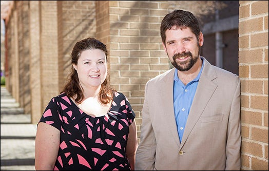 Stephanie George, left, ECU Department of Engineering, and Zac Domire, ECU Department of Kinesiology, designed the summer program that will draw undergraduate researchers to ECU.