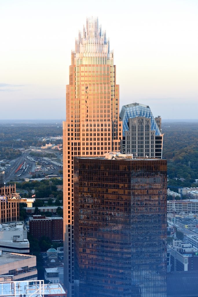 The view from the 46th floor of the Duke Energy Center where the Chancellor’s Roadshow was held.