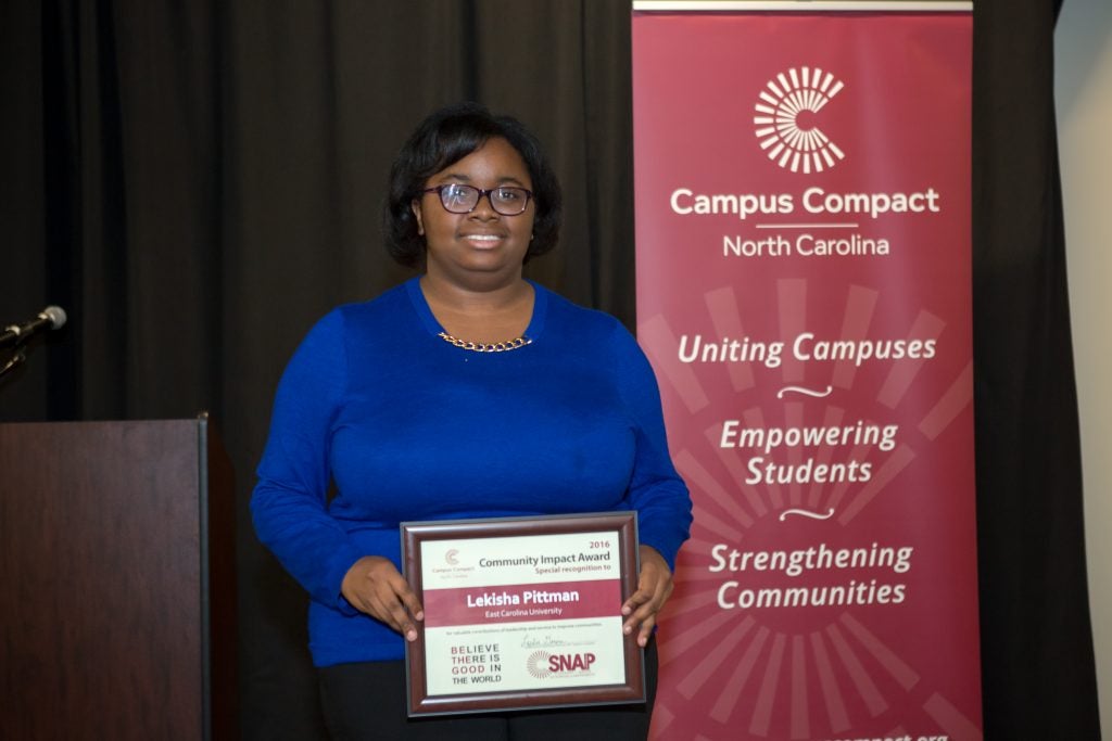 ECU Senior receives Community Impact Award