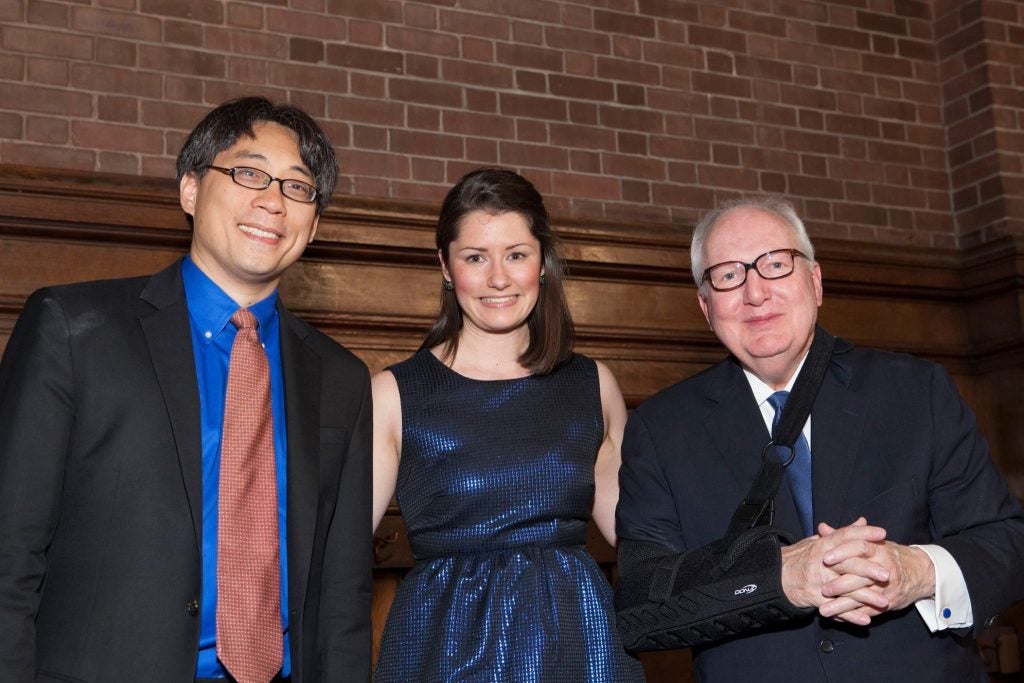 Left to right: Yale professor Melvin Chen, Marshall, Yale School of Music Dean Robert Blocker. (contributed photo) 