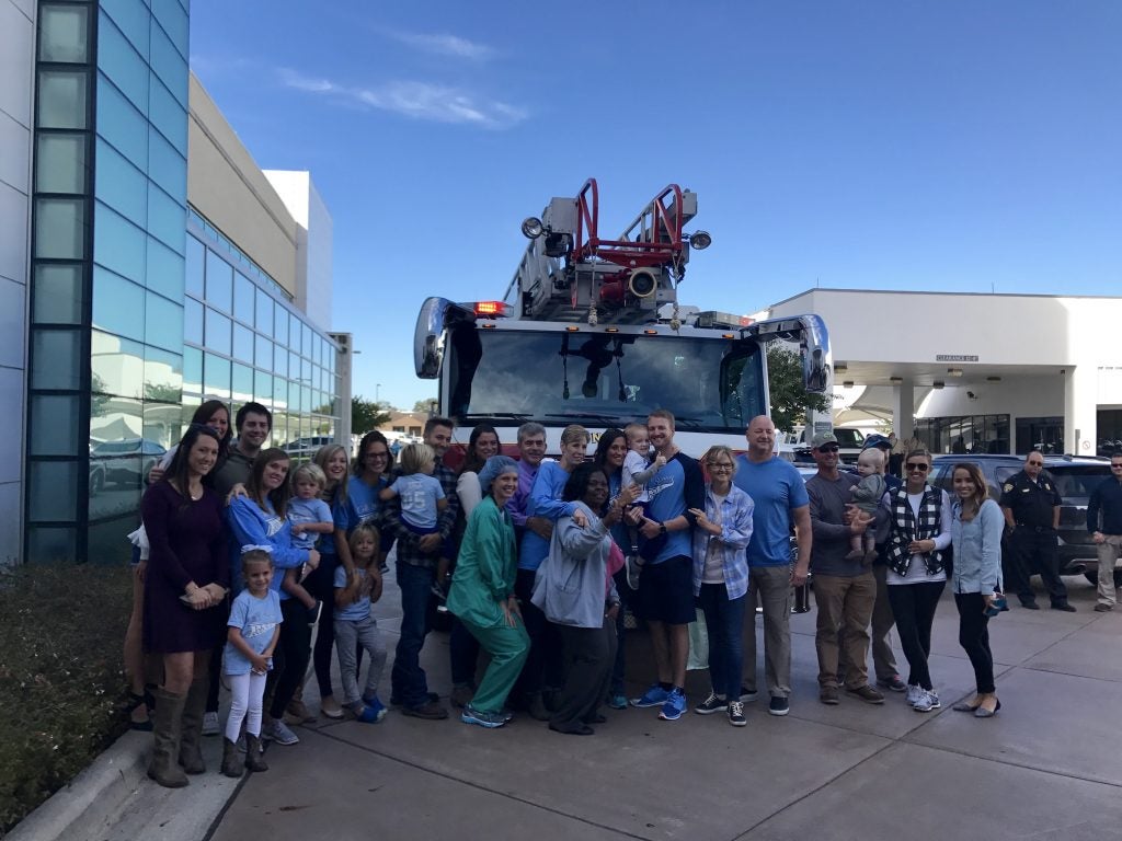 Family and friends celebrated Colt's last chemotherapy treatment on Oct. 17, 2017.
