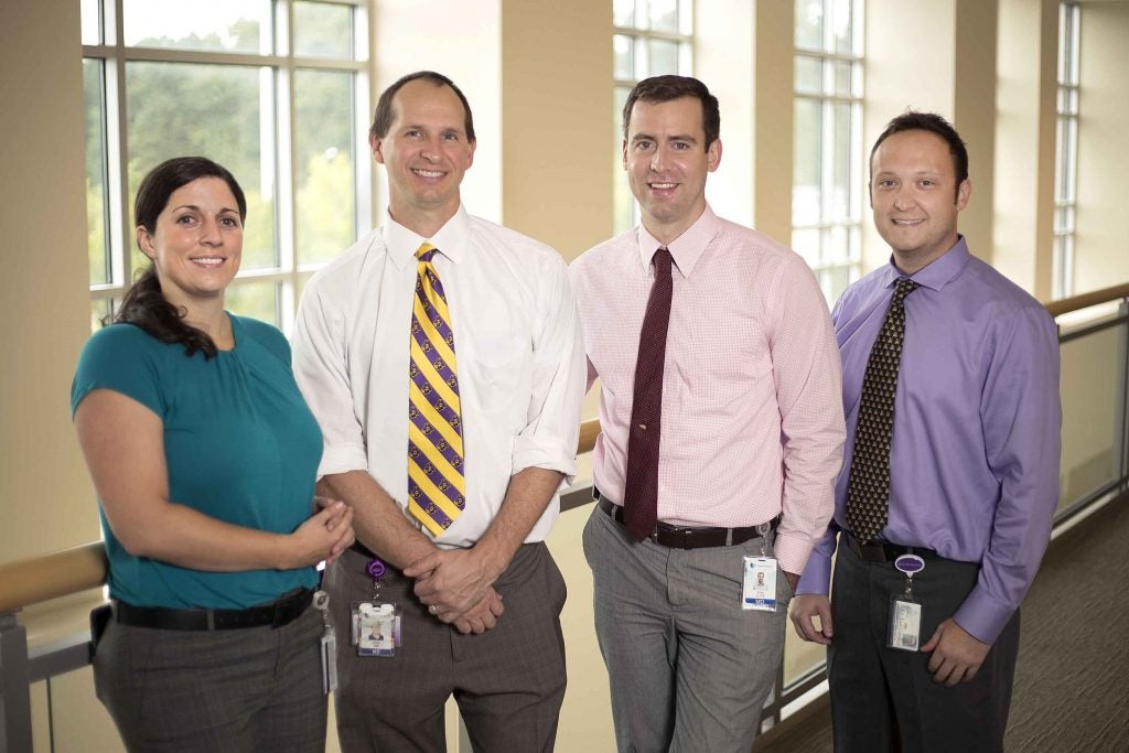 From left, Drs. Megan Ferderber, Justin Lee, Evan Lutz and Christopher Urbanek.