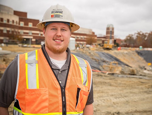 As an ECU student, Matt Ruffin studied, used the computer lab, bowled and ate lunch at Mendenhall, where he still eats once or twice a week now as a project engineer with Barnhill Contracting Company.