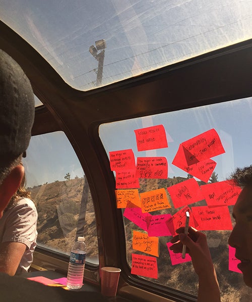 The Millennial Trains Project group shared ideas along their trip. (Contributed photo)