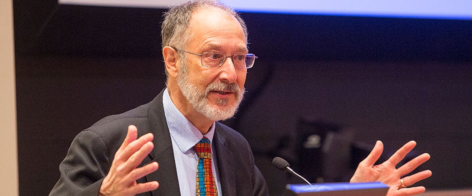 Philip J. Leaf, the keynote speaker for the 12th annual Jean Mills Health Symposium - pictured below, addressed the importance of teen health and the need for community collaboration.