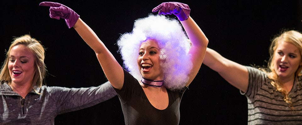 ECU students rehearse “Tap Into Color” in McGinnis Theatre for the School of Theatre and Dance’s production of Dance 2016. The piece was choreographed by ECU faculty member Dirk Lumbard, Arelia Hoy and Erica Bolick.