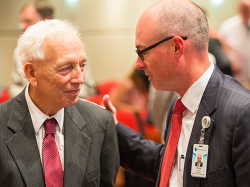 Dr. Jack Rose talking with Vidant Medical Center President Brian Floyd.