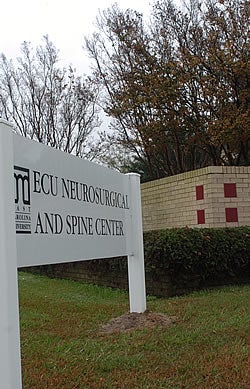 The new ECU Neurosurgical & Spine Center is at the corner of Arlington Boulevard and Stantonsburg Road. Photo by Doug Boyd