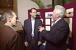 From left, UHS Chief Executive Dave McRae, Dr. Bill Roper of UNC-Chapel Hill and Bill Shelton, ECU interim chancellor, discuss ways to improve life in eastern North Carolina during a health and economic development summit held Dec. 4-5 in Atlantic Beach.