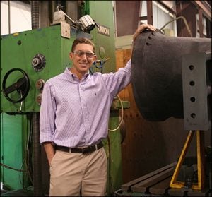 ECU engineering alumnus Kyle Barnes found employment after graduation with Carver Machine Works in Washington. He interned at the company while an ECU undergraduate. (Contributed photo)