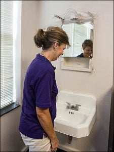 Carla was pleased to see that one of the room's best features - the sink - was still in its place.