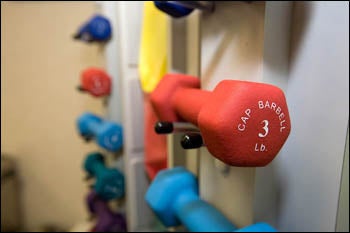 Equipment is shown at East Carolina University Physical Therapy