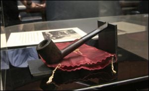 A pipe used by author Willam Faulkner is among the items in the library's collection. (Contributed photo)