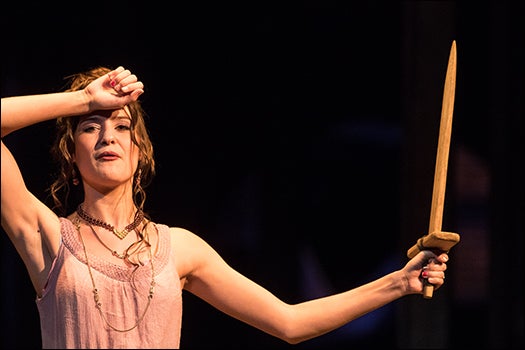 ECU student Anne-Marie Kennedy performs in the production of Shakespeare's "The Tragedy of Coriolanus."