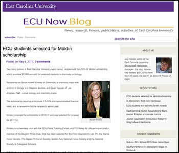 ECU Now is updated daily with news of faculty, staff and students.