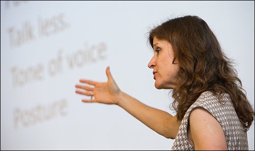 ECU School of Communication professor Dr. Pamela Hopkins, director of ECU's Speech Communication Center, presents a seminar to assist with public speaking.