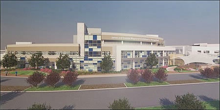 An artist's illustration shows the planned James and Connie Maynard Children's Hospital.