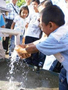 Clean, safe water flows from the new well. Contributed photo