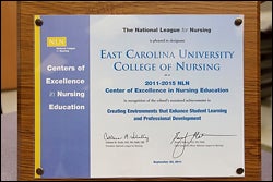 The Center of Excellence award was presented Sept. 23 at the National League for Nursing Conference in Orlando, Fla.