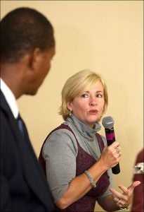 Cotton and Thompson shared their experiences at a presentation on the ECU campus.