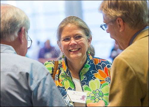 ECU anthropology professor Dr. Holly Mathews, center, was honored with the Dr. Linda Allred Profiles in Leadership Award.