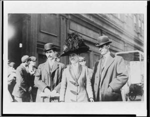 Orville and William Wright are pictured with sister Katharine Wright (The Library of Congress image)