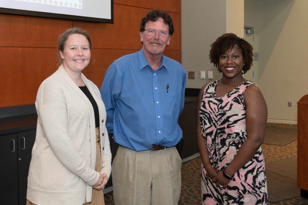 •Julie Marik, Chris Bonnerup and Chastidy Ridley were honored with Harriot College’s 2018 staff excellence awards and professional development grant at a special ceremony May 11. 