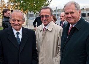 From left are Bakoulev Premium Award recipients Professor Alain Carpentier of France, Professor Vincent Dor of Monaco and Dr. W. Randolph Chitwood Jr. Photo courtesy Bakoulev Center