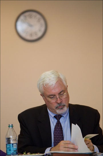 Rick Niswander, vice chancellor for Administration and Finance at East Carolina University, presented the ECU administration proposal for the tuition and fee increase Dec. 1. The ECU Board of Trustees voted Dec. 2 on its recommendation to increase tuition and fees for all students in 2012-13. (Photo by Cliff Hollis)