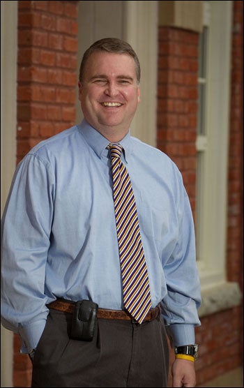 Peter Romary, ECU director of Student Legal Services, was honored by the North Carolina Coalition Against Domestic Violence for his work with domestic violence victims. (Photo by Cliff Hollis)