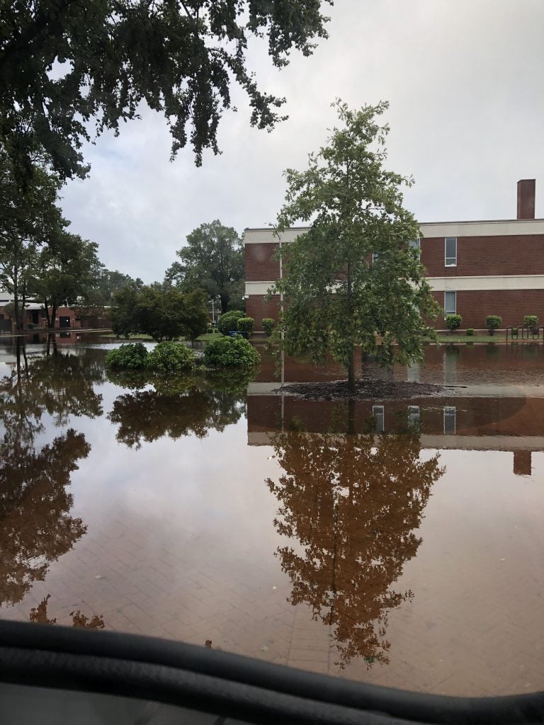 ECU officers mobilized to assist UNC Pembroke, a UNC System campus that had heavy flooding. 