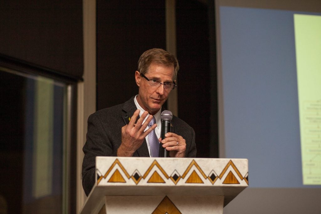 Dr. Greg Kearney, associate professor in the Department of Public Health was this year’s special speaker and one of 10 book authors recognized at the event. (Photo contributed by Michelle Messer)