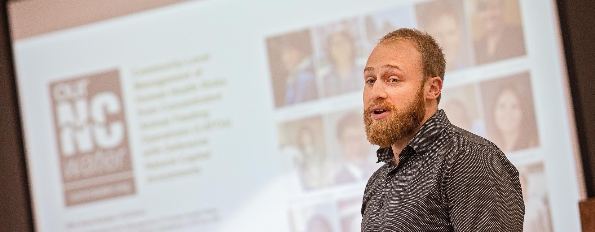 East Carolina University coastal studies department chair David Griffith presents his research on rural coastal communities at the third annual Coastal Conversations Conference. The conference brought researchers together from across the state to share their work.