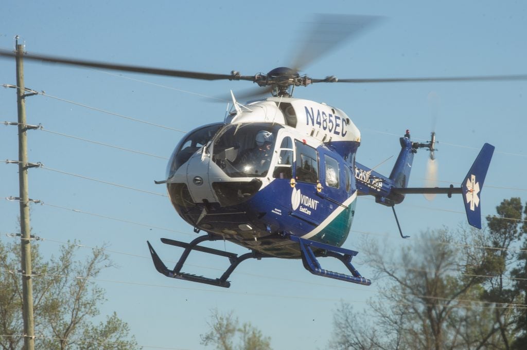 The Prehospital Airway Control Trial will focus on eastern North Carolina counties serviced by Vidant EastCare; the local EMS agencies of Lenoir, Wilson and Pitt counties; and Greenville Fire and Rescue in the City of Greenville. (Photo by Cliff Hollis)