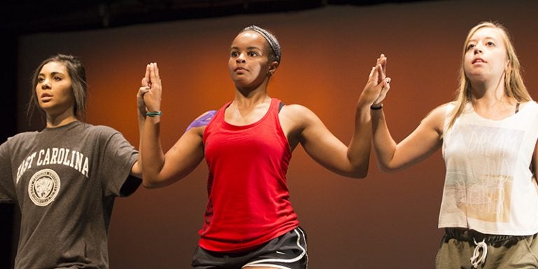 Dance @ Wright performers rehearse for the annual showcase, which will feature ballet, jazz, tap, modern and contemporary dance Sept. 16-18 at Wright Auditorium. (Photos by Gretchen Baugh)