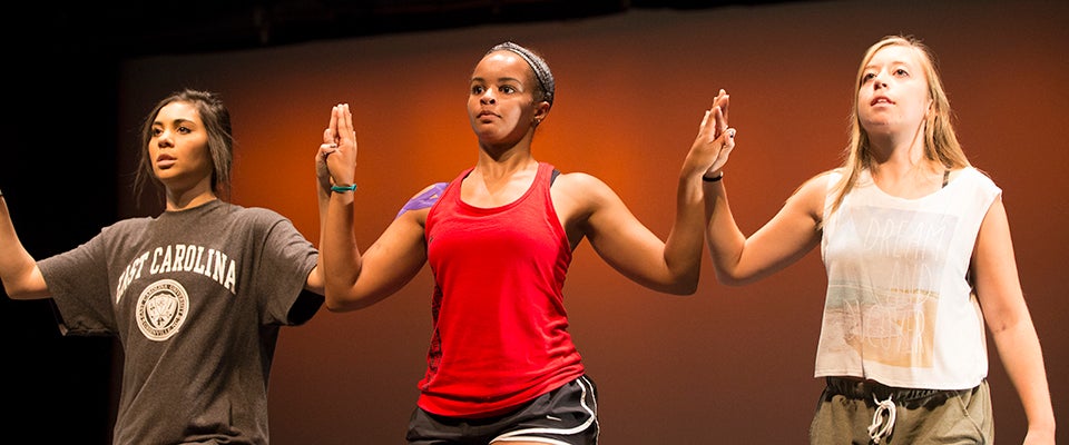 Dance @ Wright performers rehearse for the annual showcase, which will feature ballet, jazz, tap, modern and contemporary dance Sept. 16-18 at Wright Auditorium. (Photos by Gretchen Baugh)