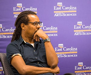 Undergraduate and graduate students met with author Colson Whitehead on Wednesday, Oct. 4.