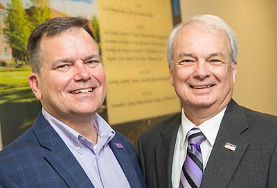 Dr. Paul Schwager, left, will be the interim dean for College of Business starting July 1.