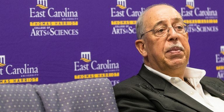 Retired Lt. Gen. Russel L. Honoré met with students Thursday afternoon , Feb. 8, prior to his evening Voyages of Discovery presentation on “Resilient Leadership.”