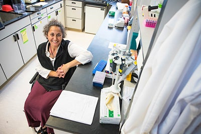 Dr. Virag in her lab at the Brody School of Medicine.