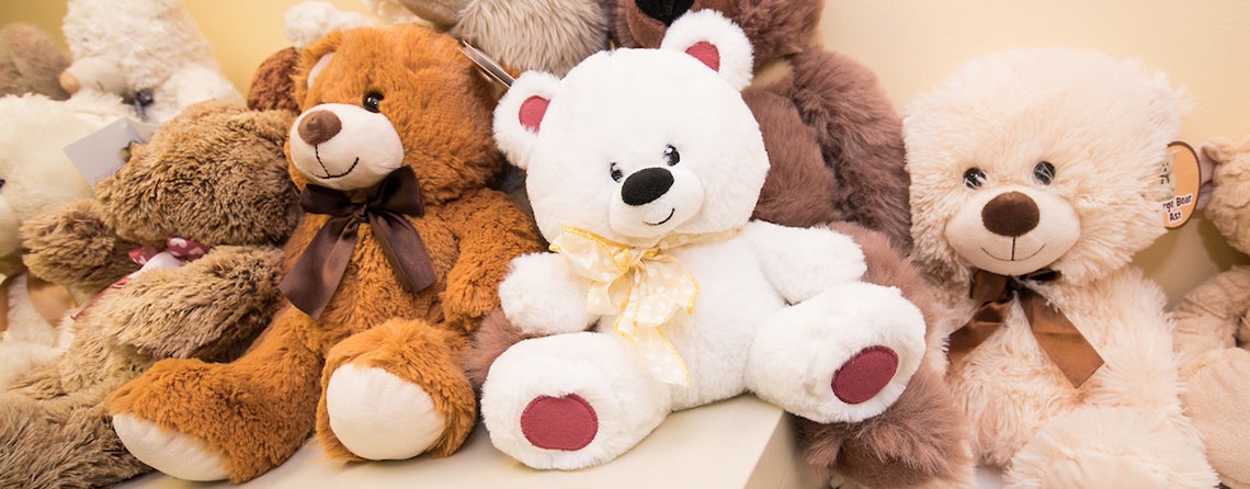Each child that comes through the center receives a donated teddy bear.