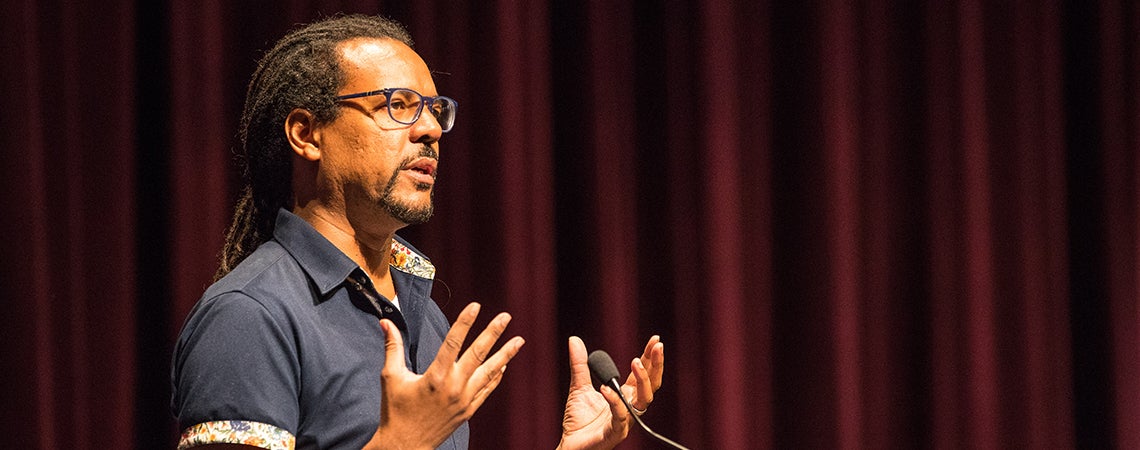 Author Colson Whitehead reads from and fields questions about his novel “The Underground Railroad”.
