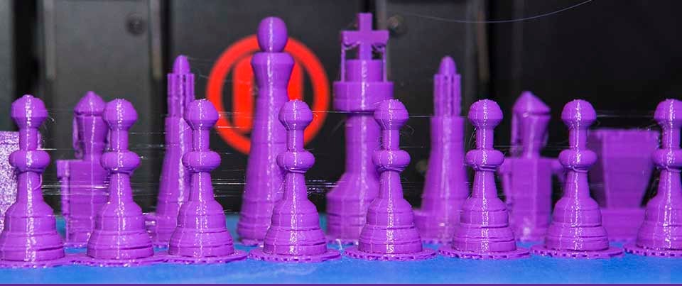 The chess pieces shown above were printed using a MakerBot 3D printer at ECU's Innovation Design Lab, a newly opened 3D design and prototyping center that enhances workforce development in the region. (Photos by Cliff Hollis)