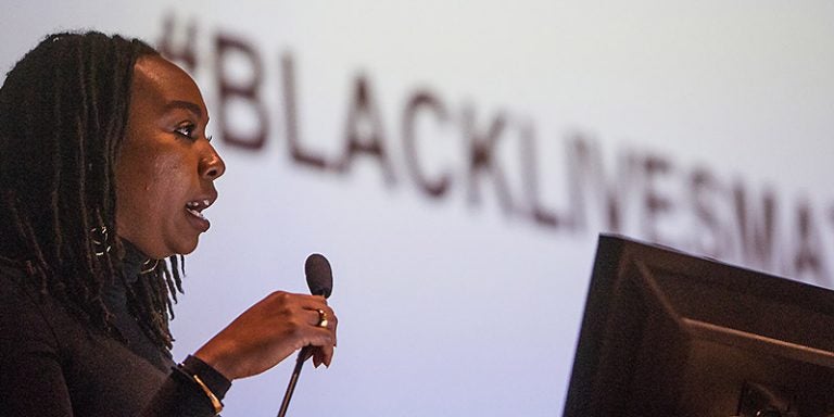 Opal Tometi, executive director of the Black Alliance for Just Immigration and co-founder of the Black Lives Matter movement, was the keynote speaker for Saturday’s N.C. Civility Summit. (Photos by Cliff Hollis)