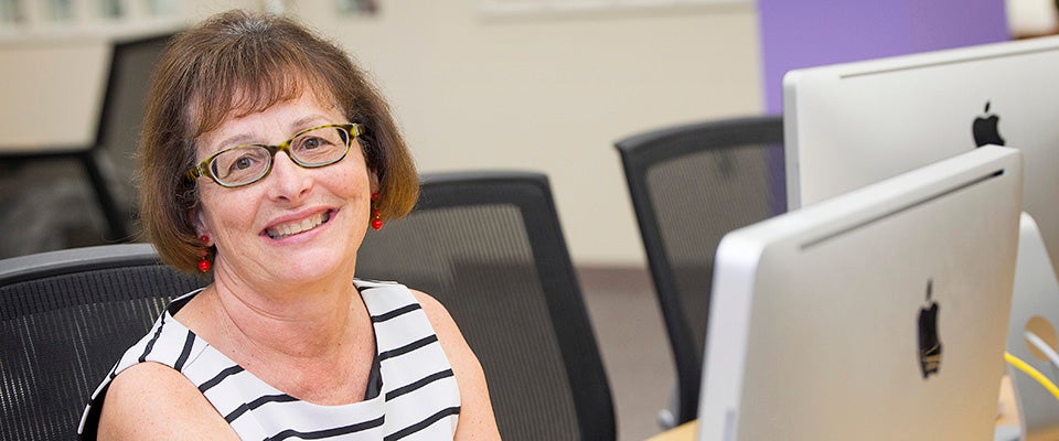 Joyner Library Director Janice S. Lewis is trying to save ECU students money with a program that uses alternatives to traditional textbooks. (Photos by Jay Clark)