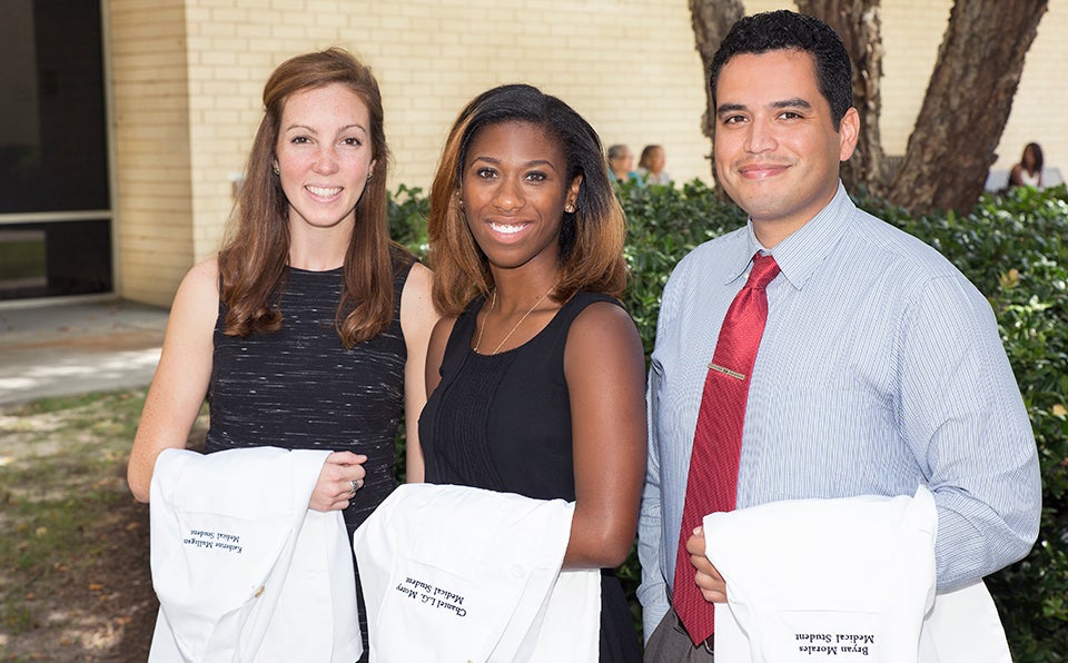 Class of 2020 Brody Scholars (from left) Katherine Mulligan, Chantel Morey and Bryan Morales (Photos by Gretchen Baugh)
