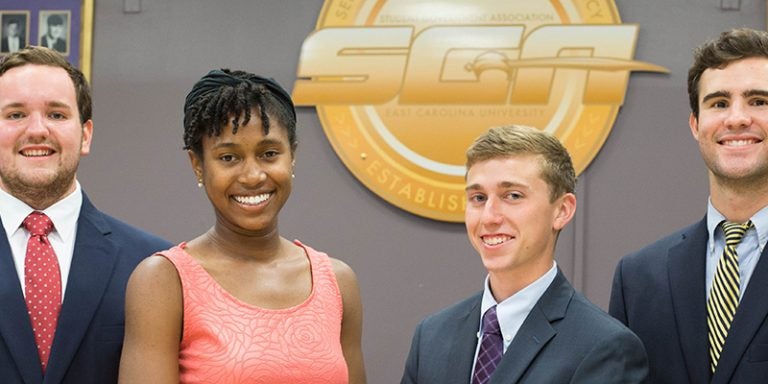 From left to right: Secretary Alex Prunka, Vice President Janae Brown, President Ryan Beeson and Treasurer Dallas Owens. (Photos by Cliff Hollis)