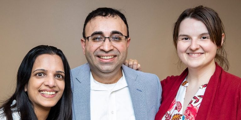 East Carolina University psychiatry residents Dr. Roopma Wadhwa, Dr. Vikas Gupta and Dr. Rachel Gooding (Photos by Cliff Hollis)