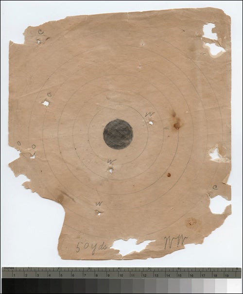 ECU history professor Larry Tise has verified as authentic a set of shooting targets used by the Wright Brothers at Kitty Hawk. Initials 