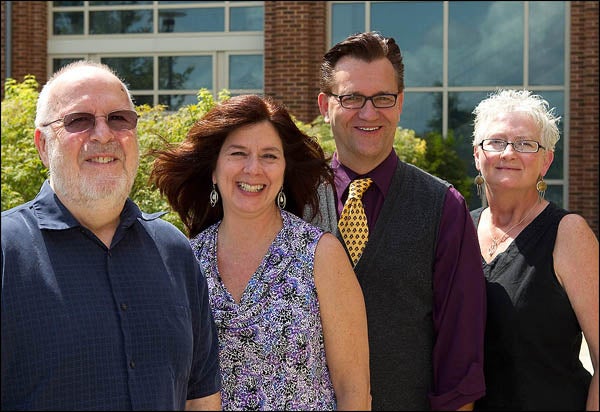 Winners of the national DAISY award from East Carolina University are, left to right, Mel Swanson, Becky Bagley, Mark Hand and Betty Lease. (Photo by Cliff Hollis)